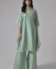 Silk Pista Green embroidered Palazzo Kurta 